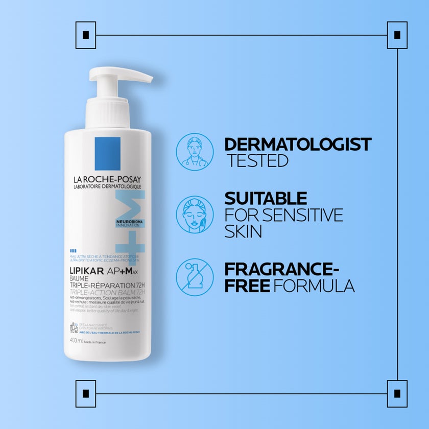 La Roche-Posay Lipikar Baume AP+M Moisturizer, Dry Skin - 400ml