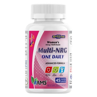 AMS One Daily Multi-NRG Women Caplets, Energy Multivitamins - 45 Caplets