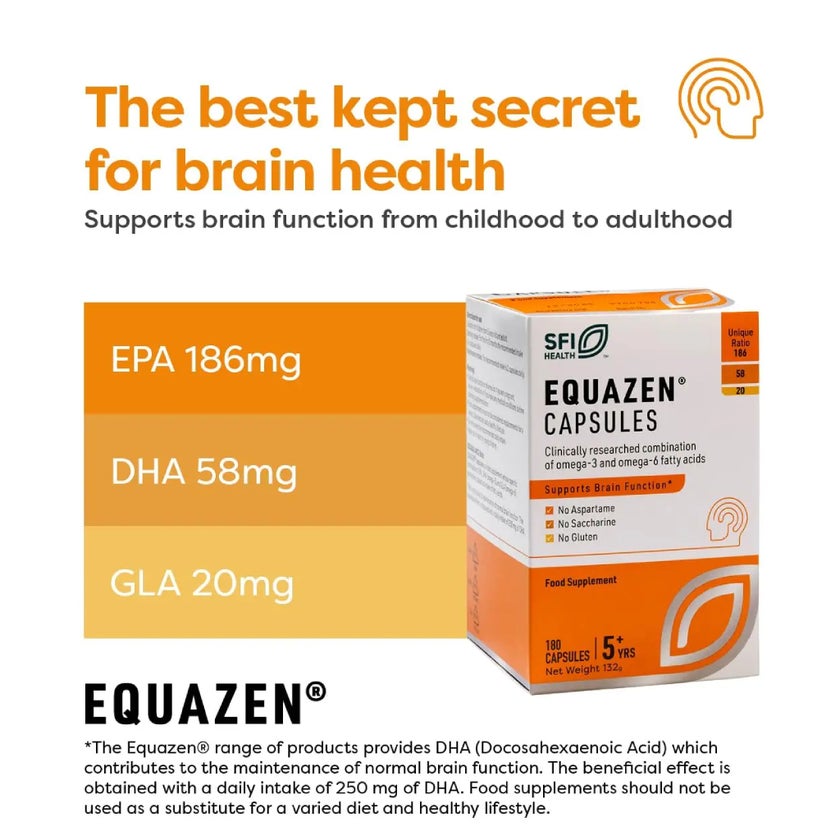 Equazen Omega-3 & Omega-6 Fatty Acids for 5+ Years Capsules, Pack of 180's