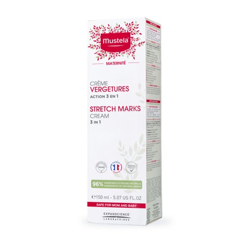 Mustela 3 In 1 Maternity Stretch Marks Cream For Pregnancy, 150ml