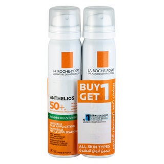 La Roche-Posay Anthelios Anti-Shine Invisible SPF50+ Sunscreen Face Mist, Promo Pack of 1+1