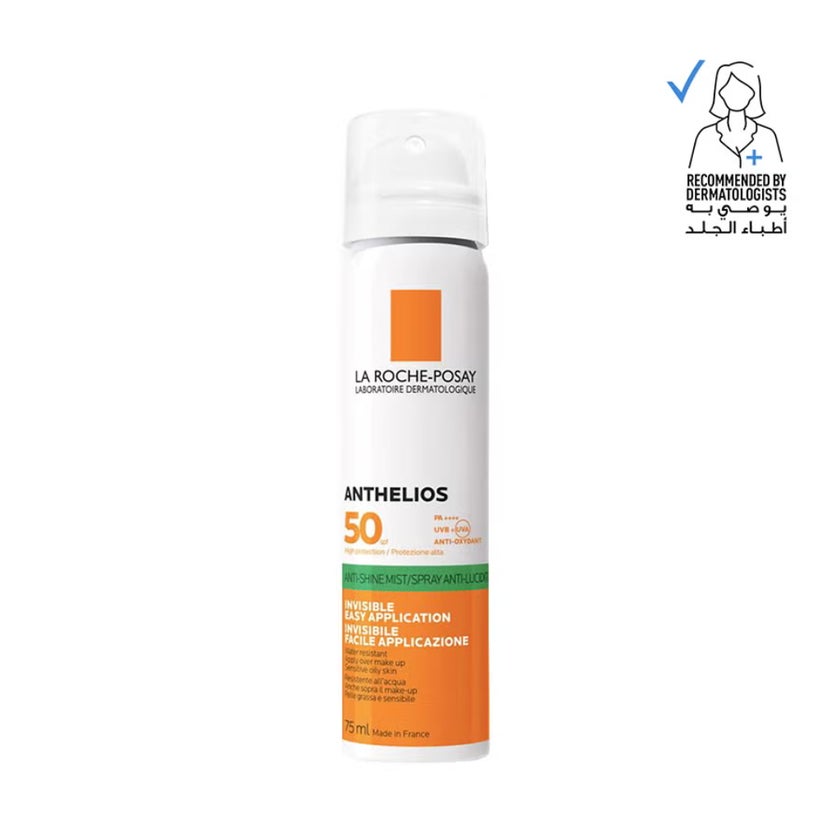 La Roche-Posay Anthelios Anti-Shine Invisible SPF50+ Sunscreen Face Mist, Promo Pack of 1+1