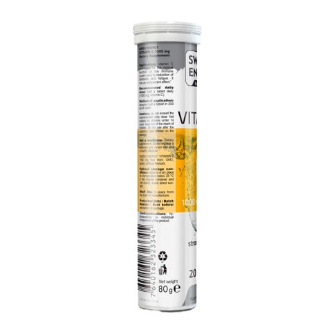 Swiss Energy Vitamin-C 1000mg Effervescent Tablets, Pack of 20's