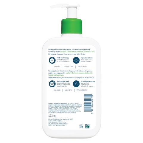 CeraVe Hyaluronic Acid Hydrating Cleanser, Normal to Dry Skin - 473ml