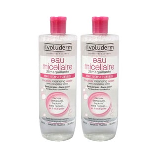 Evoluderm Micellar Cleansing Water, Sensitive Skin - 500ml x 2