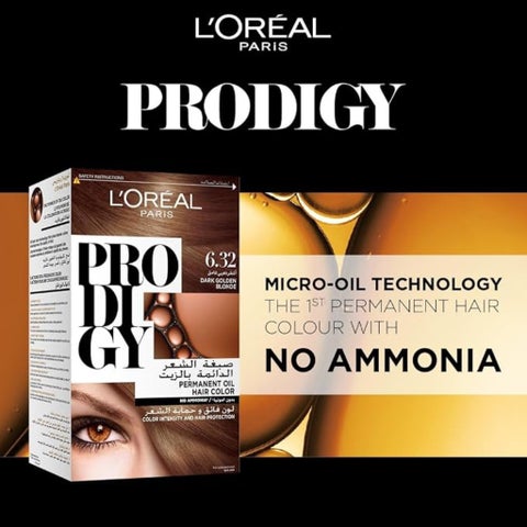 Loreal Paris Prodigy Permanent Oil Hair Color Kit - Dark Golden Blonde/6.32