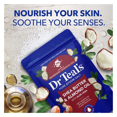 Dr Teal's Pure Epsom Salt Soaking Solution Shea Butter And Almond Oil 1036g