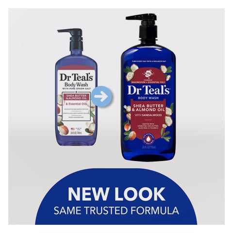 Dr Teal's Pure Epsom Salt Body Wash Shea Butter & Almond Oil 710ml