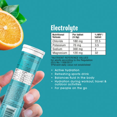 Activise Electrolytes Effervescent Tablets, Orange - 20 Tablets