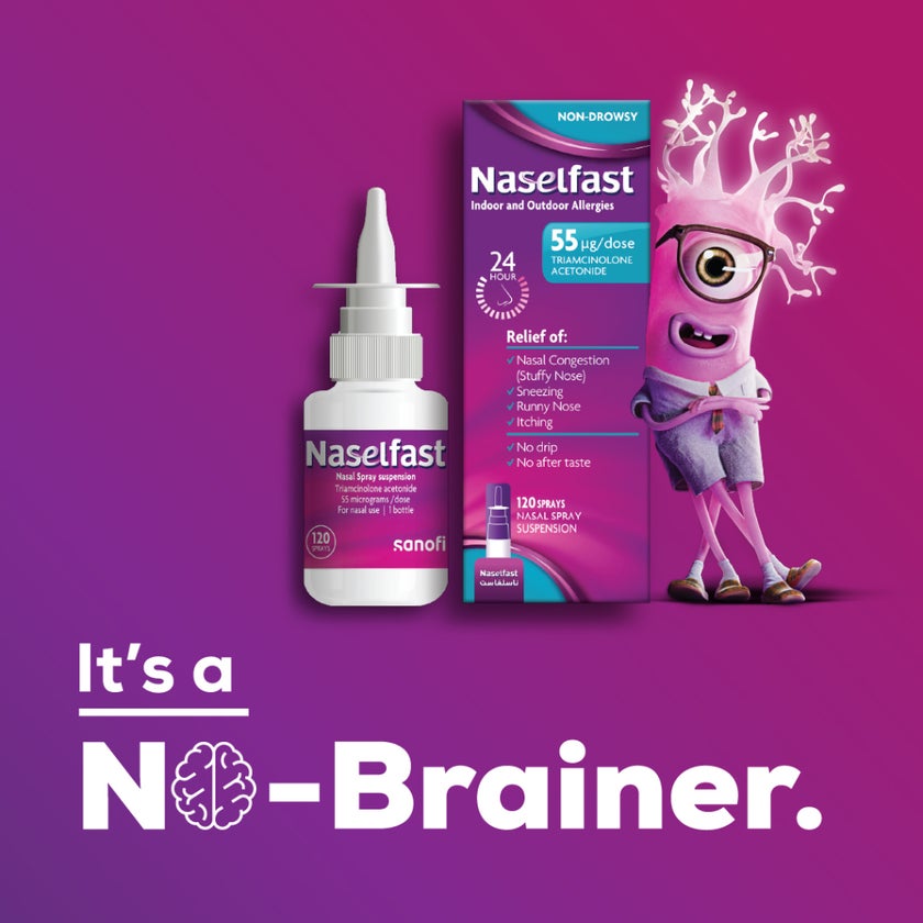 Naselfast Nasal Spray Suspension For Allergy Relief 55µg/dose, 120 Sprays