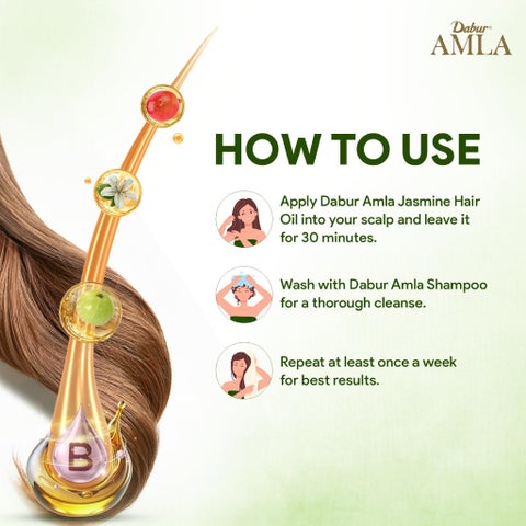 Dabur Amla Jasmine Hair Oil For Long, Strong, Fragrant & Shiny Hair 300ml