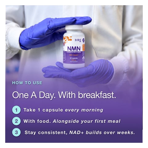 NMN Bio NAD+ 250mg Capsules, Anti-Aging Support - 30 Capsules