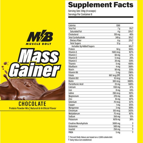 Muscle Bolt Mass Gainer Protein Powder, Chocolate - 2.72Kg