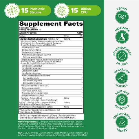 Probulin Total Care Soothe Probiotic Capsules, Pack of 30's