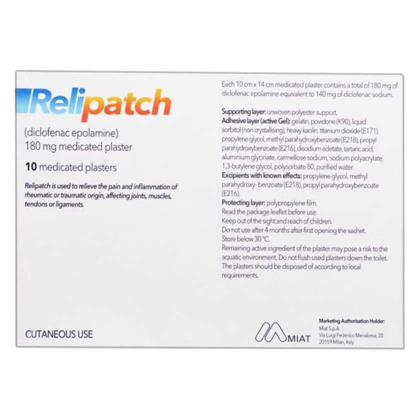 Relipatch Medicated Patches, Pack of 10's
