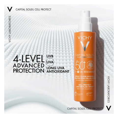 Vichy Capital Soleil Cell Protect SPF 50+ Sunscreen Invisible Water Fluid Spray 200ml