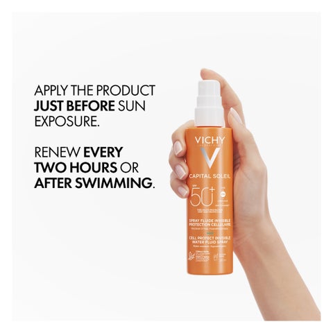 Vichy Capital Soleil Cell Protect SPF 50+ Sunscreen Invisible Water Fluid Spray 200ml