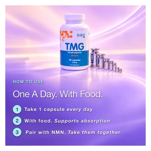 NMN Bio TMG 500mg Capsules, DNA Health & Liver Support - 90 Capsules