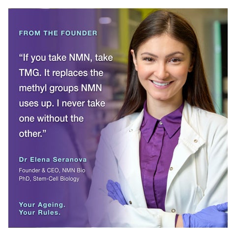 NMN Bio TMG 500mg Capsules, DNA Health & Liver Support - 90 Capsules