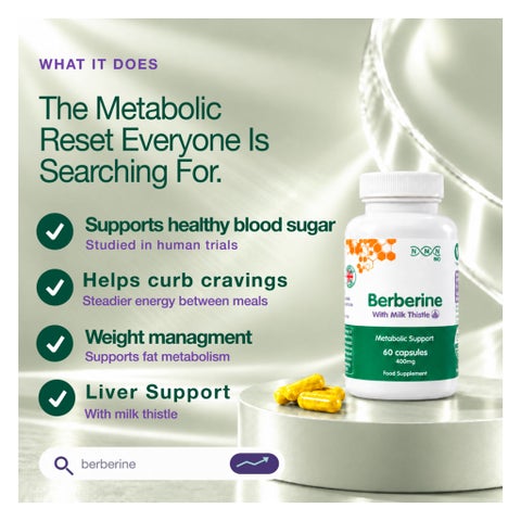 NMN Bio Berberine With Milk Thistle 400mg Capsules, Liver Support - 60 Capsules