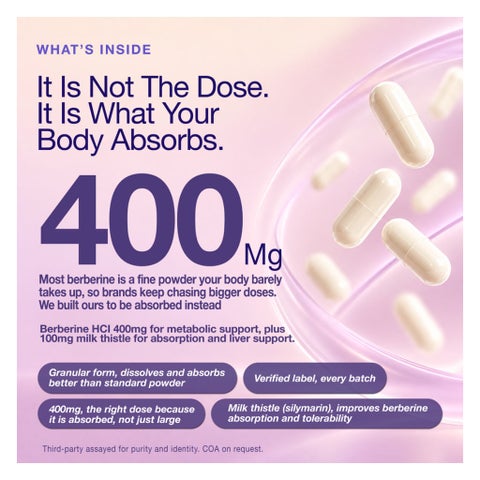 NMN Bio Berberine With Milk Thistle 400mg Capsules, Liver Support - 60 Capsules