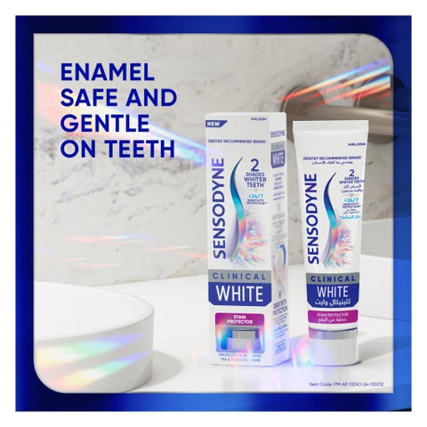 Sensodyne Clinical White Stain Protector Toothpaste For Sensitive Teeth 75ml 