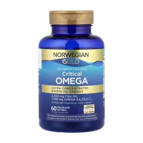 Renew Life Norwegian Gold Critical Omega 1700mg Fish Oil Softgels, Pack of 60’s