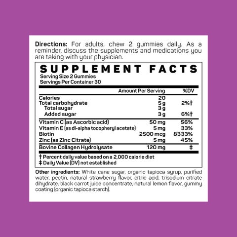 Blueberry Naturals Ultra Collagen + Vitamin C & Biotin Adult Gummies, Pack of 60’s