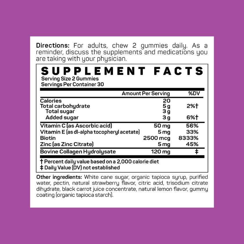 Blueberry Naturals Ultra Collagen + Vitamin C & Biotin Adult Gummies, Pack of 60’s
