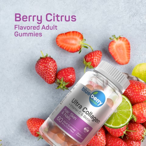Blueberry Naturals Ultra Collagen + Vitamin C & Biotin Adult Gummies, Pack of 60’s
