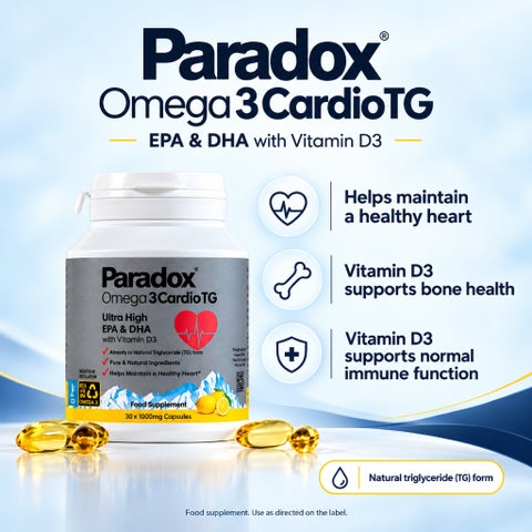 Paradox Omega 3 Cardio TG Capsules For Heart Health 1165mg, Pack of 30's