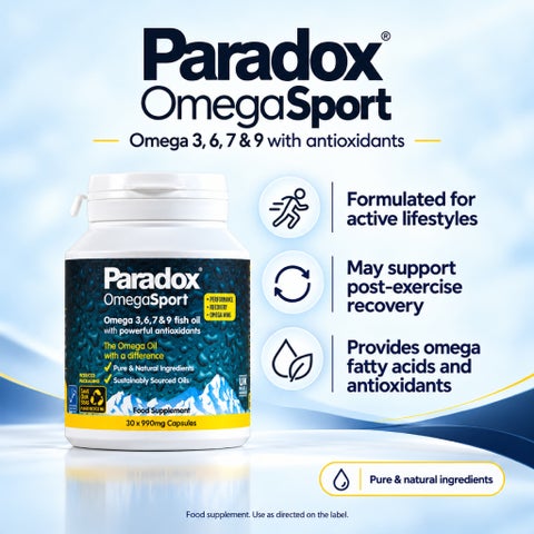 Paradox Omega Sport Supplement Capsules, Pack of 30's