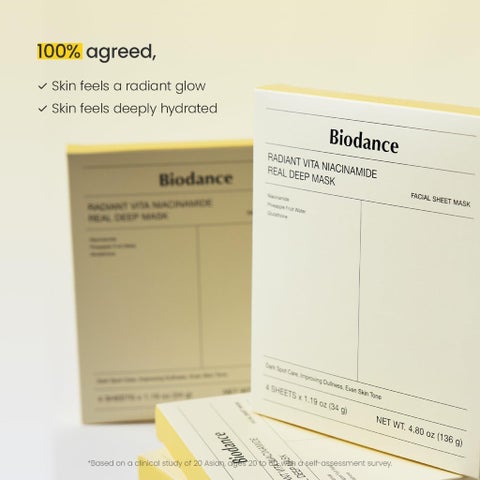 Biodance Radiant Vita Niacinamide Real Deep Sheet Mask - 4 Masks