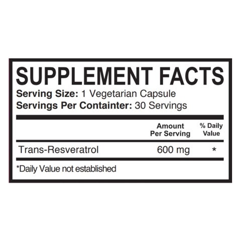 Pharmaxxi Trans Resveratrol 600mg Capsules, Pack of 30's