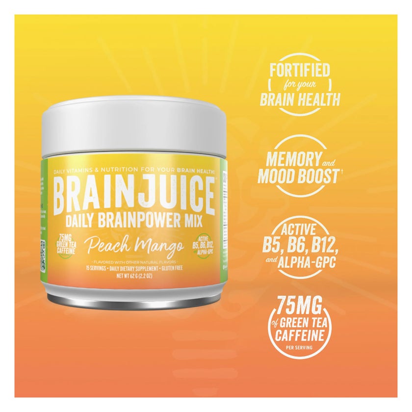 Brainjuice Daily Power Mix Peach Mango Powder 62g