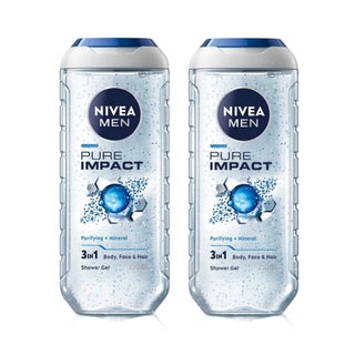Nivea Men Pure Impact 3 in 1 Shower Gel 250ml, Pack of 2