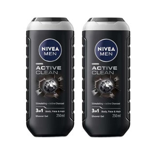 Nivea Men Active Clean 3 in 1 Shower Gel 250ml, Pack of 2