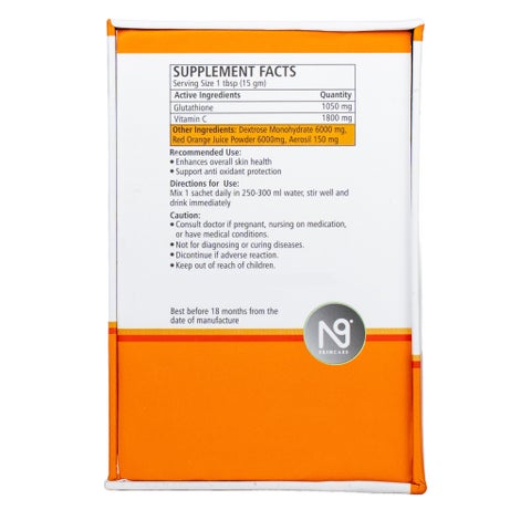 Rowan Bioceuticals No.9 Glutathione & Vitamin C Sachets 15g, Pack of 30's