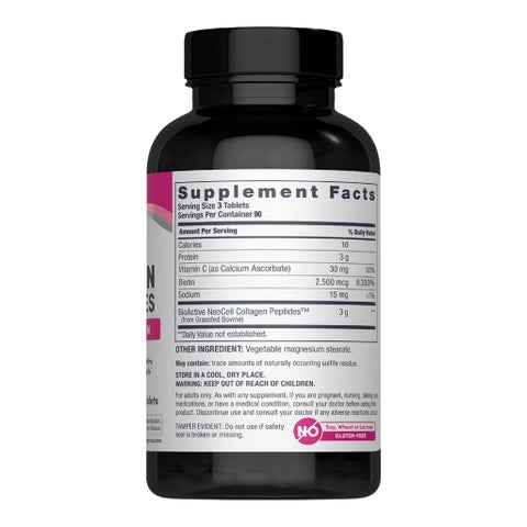 NeoCell Grassfed Collagen + Vit C & Biotin Tablets - 360 Tablets