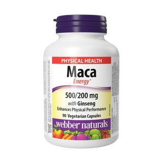 Webber Naturals Maca Energy 500/200mg With Ginseng Veg Capsules, Pack of 90's