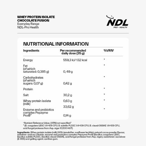 NDL Pro Health Whey Protein Isolate 2.2lb - Chocolate Flavor - by Rafa Nadal