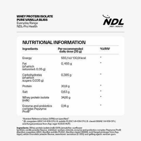 NDL Pro Health Whey Protein Isolate 2.2lb - Vanilla Flavor - by Rafa Nadal