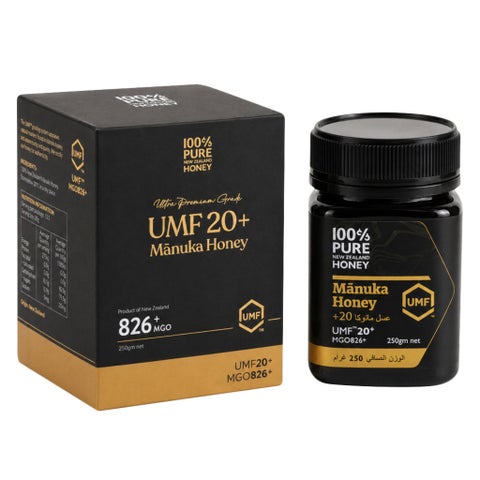 عسل مانوكا 100% بيور نيوزيلاند، غير مبستر UMF20+ MGO826+، سعة 250 جرام