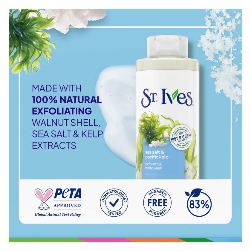 St. Ives Sea Salt & Pacific Kelp Exfoliating Body Wash 700ml