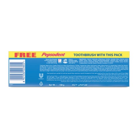 Pepsodent Germi Check+ Toothpaste With Toothbrush 150g, Pack of 3's