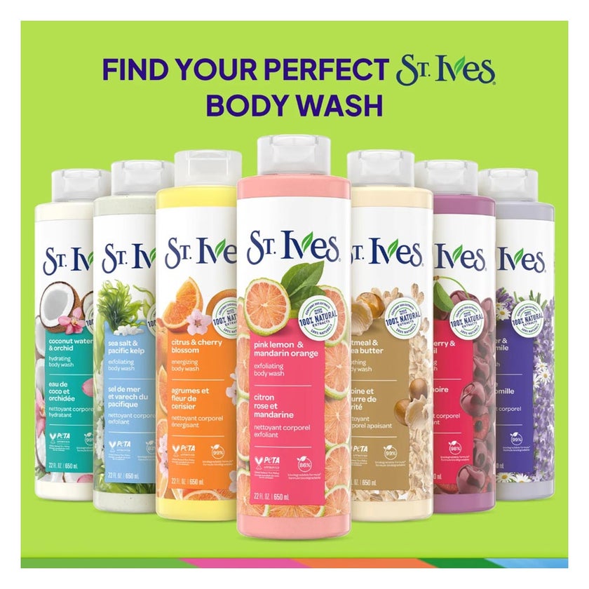 St. Ives Pink Lemon & Mandarin Orange Exfoliating Body Wash 700ml