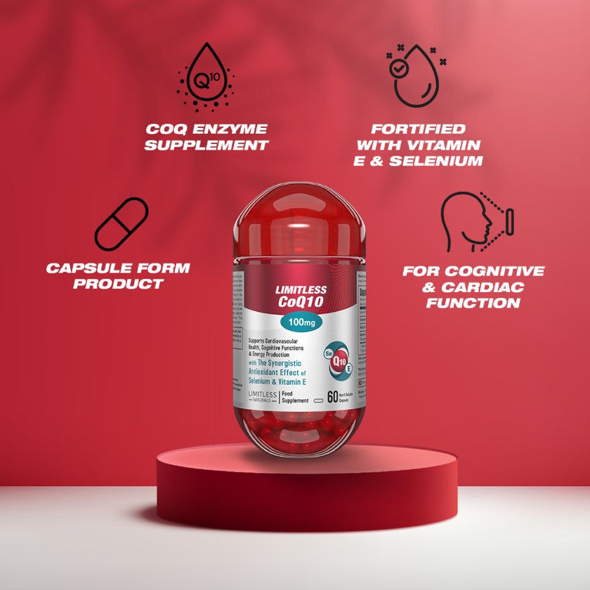 Eva Pharma Limitless CoQ10 100mg Capsules, Pack of 60's