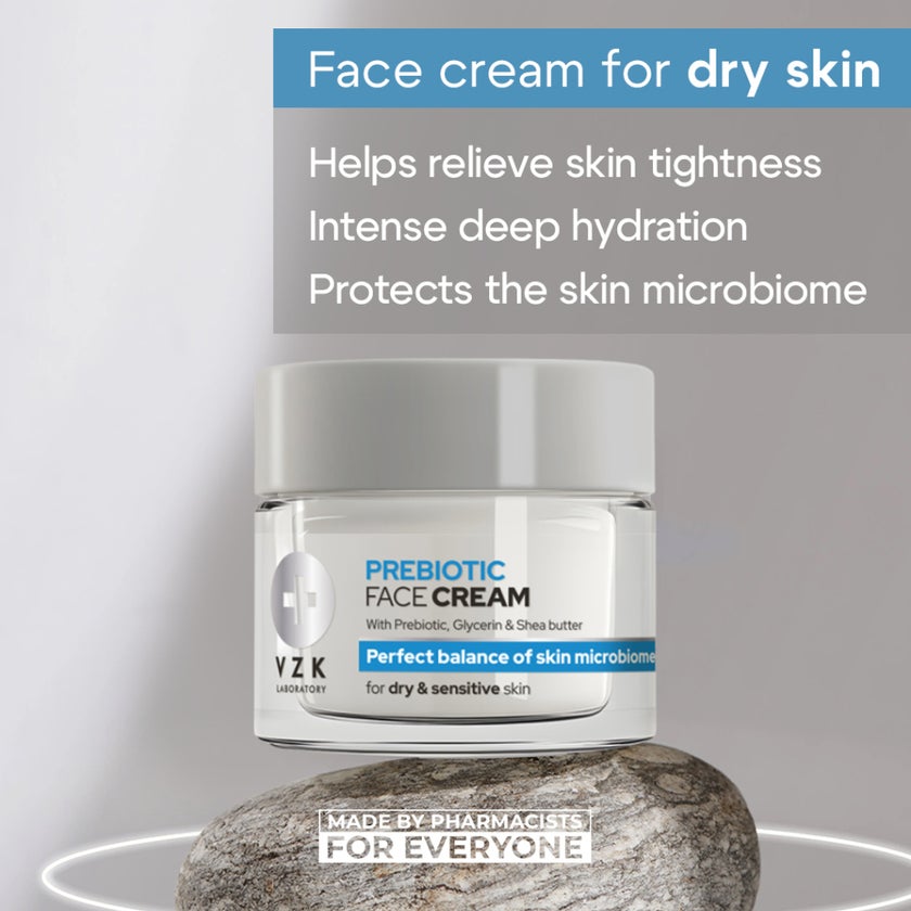 VZK Prebiotic Face Cream, Dry & Sensitive Skin - 50ml