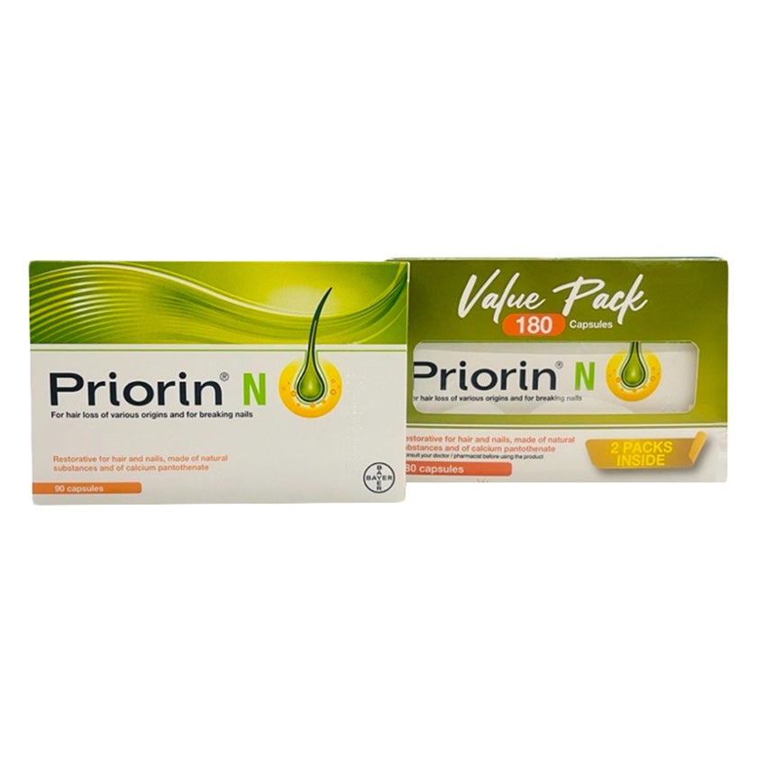Priorin N Supplement Capsules For Hair & Nails, Promo Pack of 2x90's