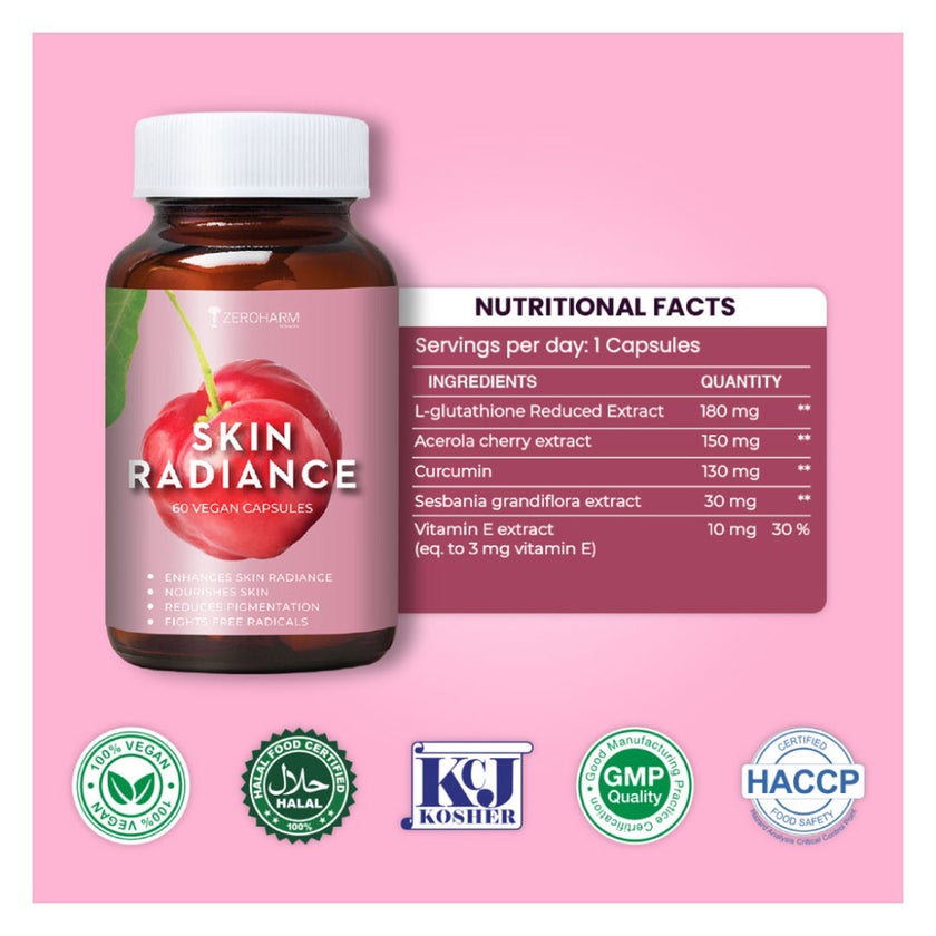 ZeroHarm Skin Radiance Capsules, Pack of 60's